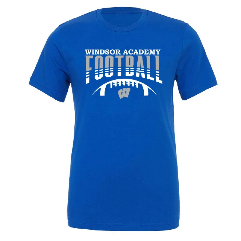 T-Shirt For Tournament Teams-Windsor - Windsor Academy Football Sliced Letters - Royal (Tee/DriFit/Hoodie/Sweatshirt)