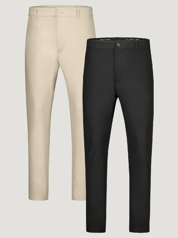 Pants For High School Teams-Stretch Tech Pant Staples 2-Pack