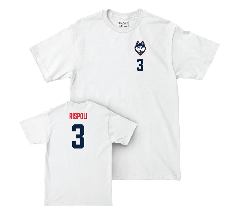 T-Shirt For Special Edition Team Orders-UConn Baseball Logo White Comfort Colors Tee - Robert Rispoli | #3