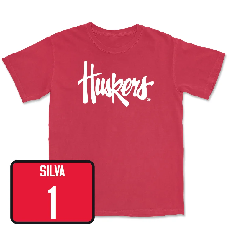 T-Shirt For Football Game Day-Red Baseball Huskers Tee - Riley Silva