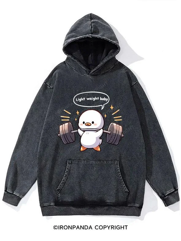 Hoodie For Team Recognition-Powerlifting：Cute Duck Washed Gym Hoodie