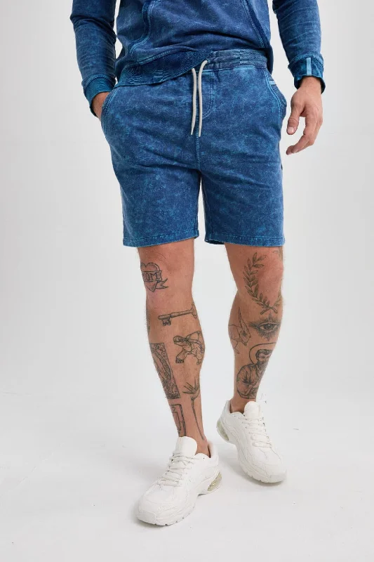 Shorts For Sale-Navy Acid-Washed Short