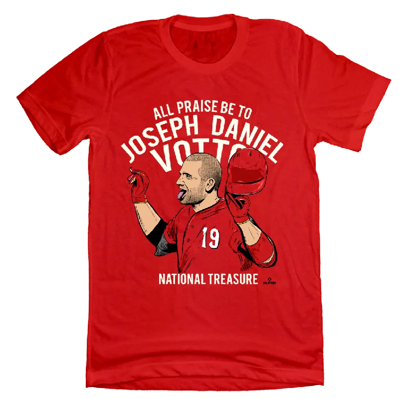 T-Shirt For Custom Fan Apparel-Joey Votto National Treasure MLBPA Tee