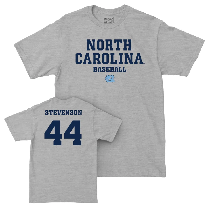 T-Shirt For Special Event Merchandise-UNC Baseball Sport Grey Staple Tee  - Luke Stevenson