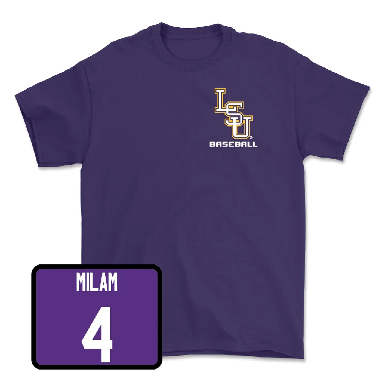 T-Shirt For Game Day Supporter Gear-Baseball Purple Team Tee - Steven Milam