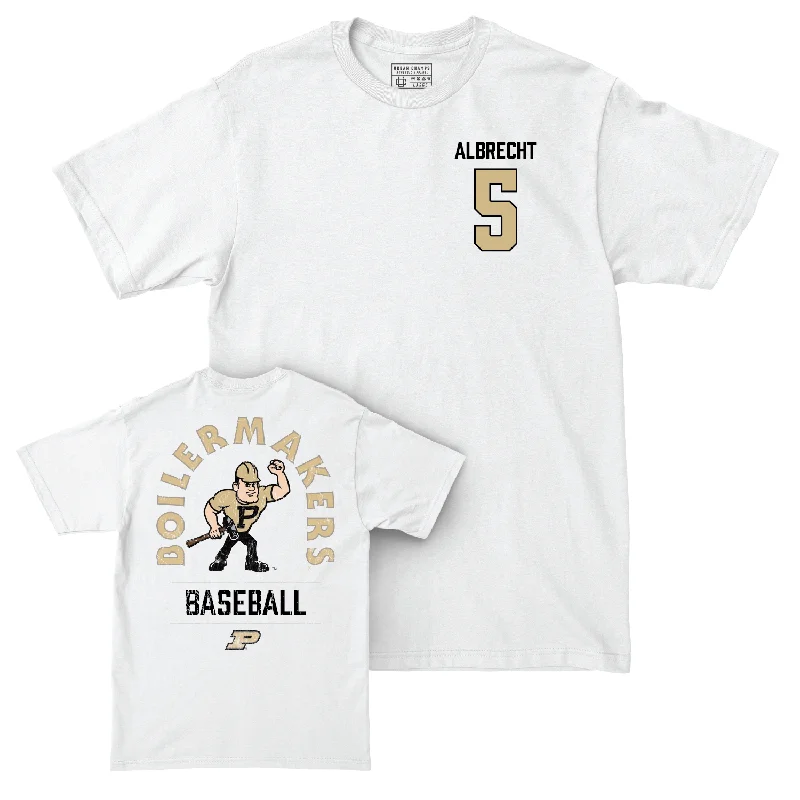 T-Shirt For Personalized Gifts-Baseball White Mascot Comfort Colors Tee - Evan Albrecht | #5