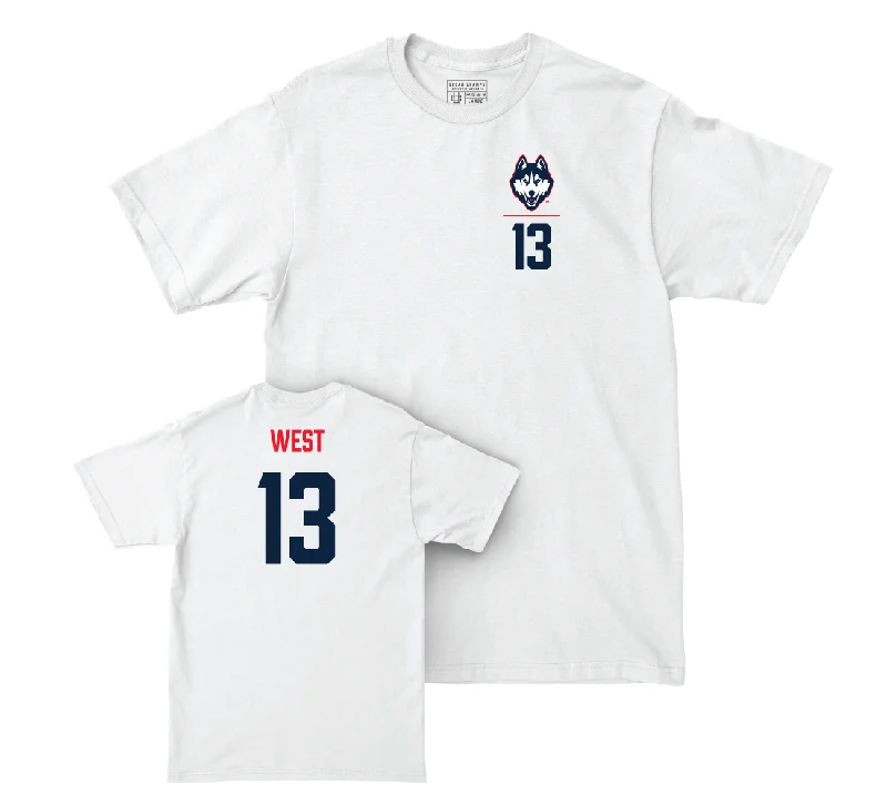 T-Shirt For Fundraising Merchandise-UConn Baseball Logo White Comfort Colors Tee - Charlie West | #13