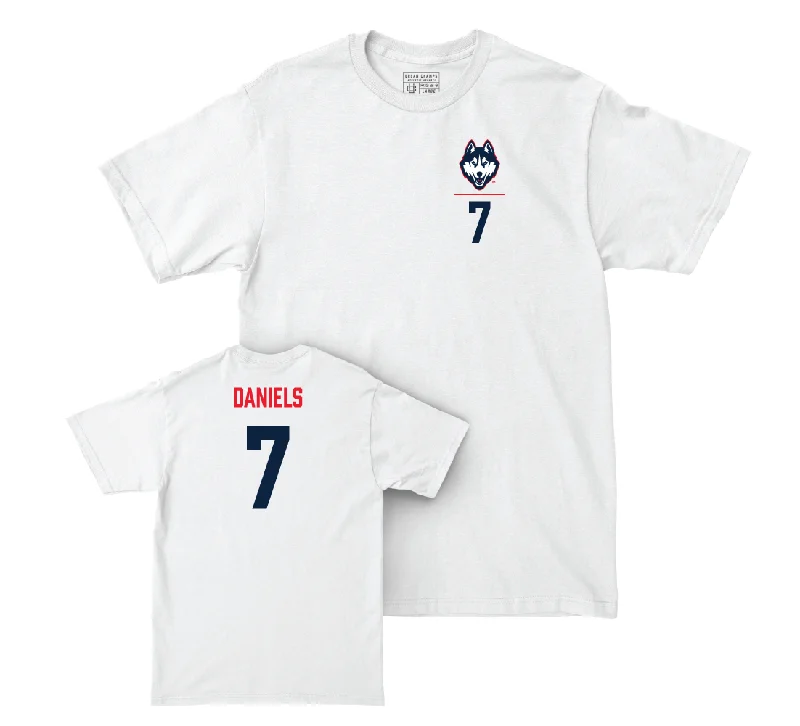 T-Shirt For Family Fan Merchandise-UConn Baseball Logo White Comfort Colors Tee - Ryan Daniels | #7