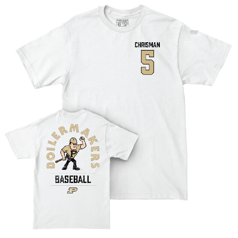 T-Shirt For Custom High School Orders-Baseball White Mascot Comfort Colors Tee  - Brody Chrisman