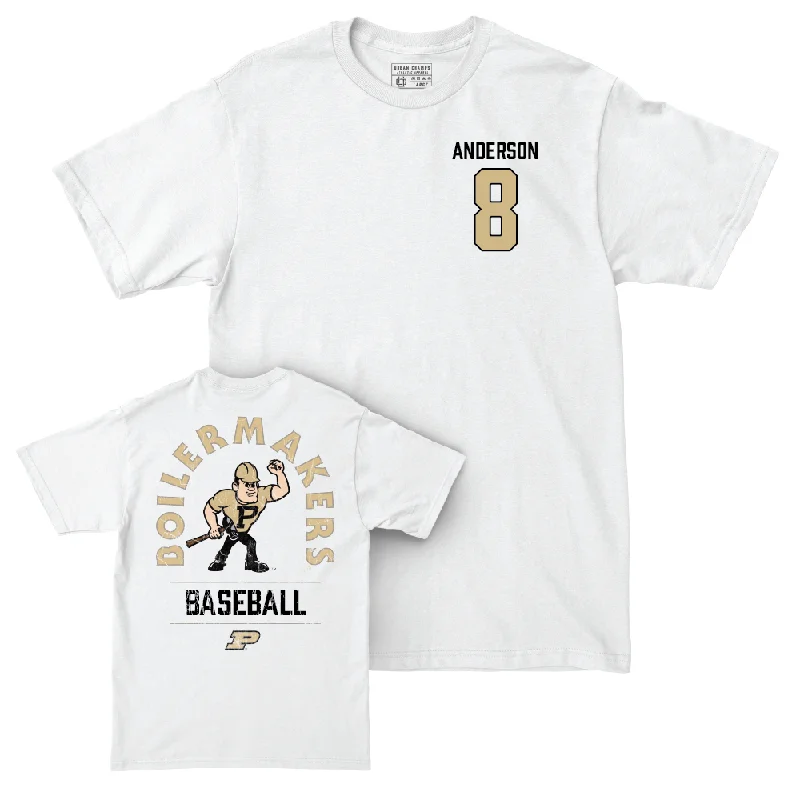 T-Shirt For College Event Customization-Baseball White Mascot Comfort Colors Tee     - Brandon Anderson