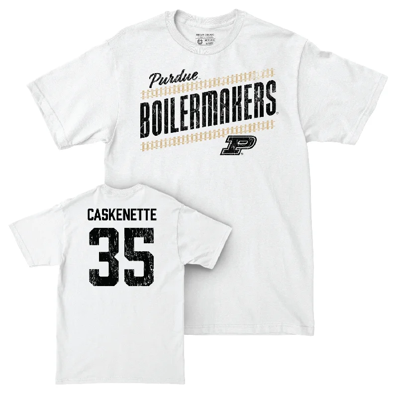 T-Shirt For Adults-Baseball White Slant Comfort Colors Tee - Connor Caskenette | #35