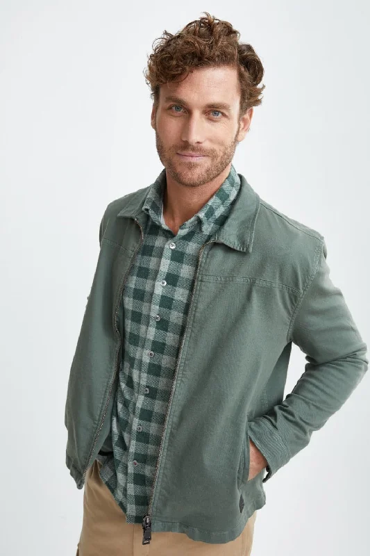 Jackets For Sports Fans-Olive Antique Wash Stretch Jacket