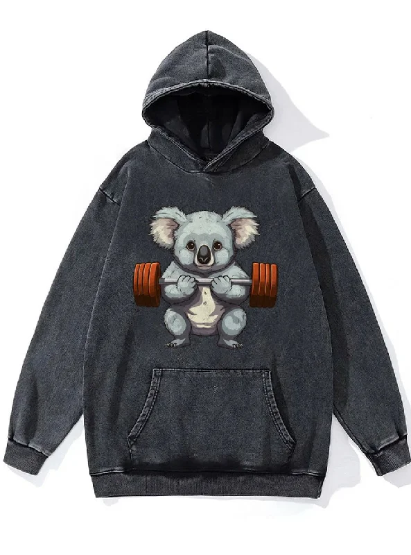 Hoodie For Team Fundraising-WEIGHTLIFTING KOALA Washed Gym Hoodie