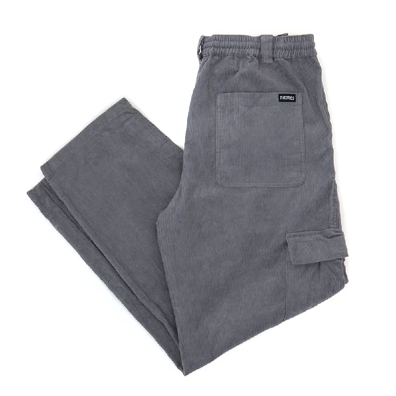 Pants For Custom Event Apparel-Stamp Cargo Corduroy Lounge Pants (Wolf Grey)