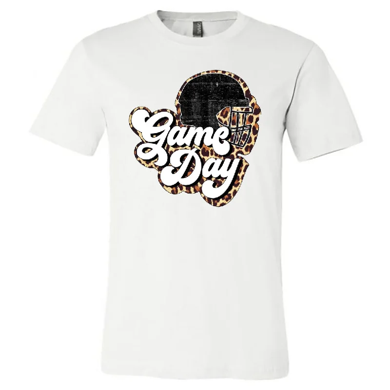 T-Shirt For Event Apparel Customization-Football - Game Day Leopard - White (Tee/Hoodie/Sweatshirt)