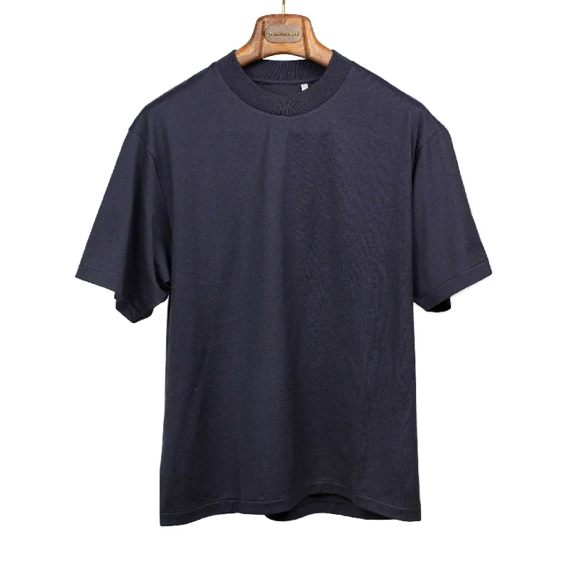 T-Shirt For Professional Fan Customization-Suvin Supima tube tee in navy cotton