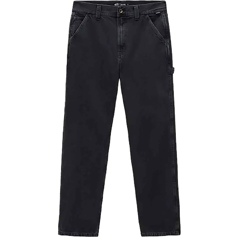 Pants For College Sports Merchandise-Vans 106 AVE Drill Chore Relaxed Carpenter Denim Black