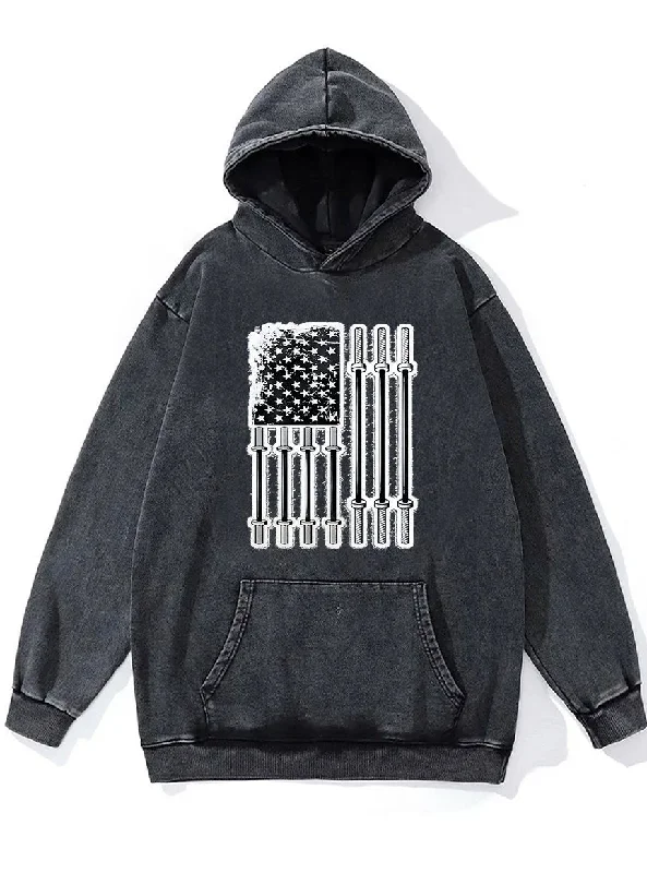 Hoodie For Youth Team Apparel-WEIGHTLIFTING PATRIOT Washed Gym Hoodie