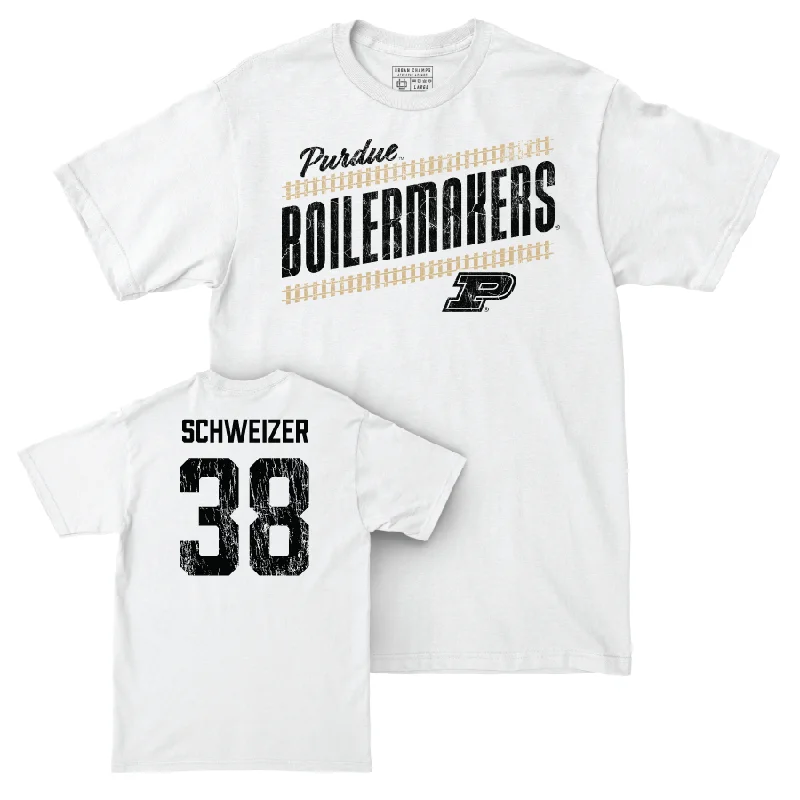 T-Shirt For Fundraising Campaigns-Baseball White Slant Comfort Colors Tee     - Evan Schweizer