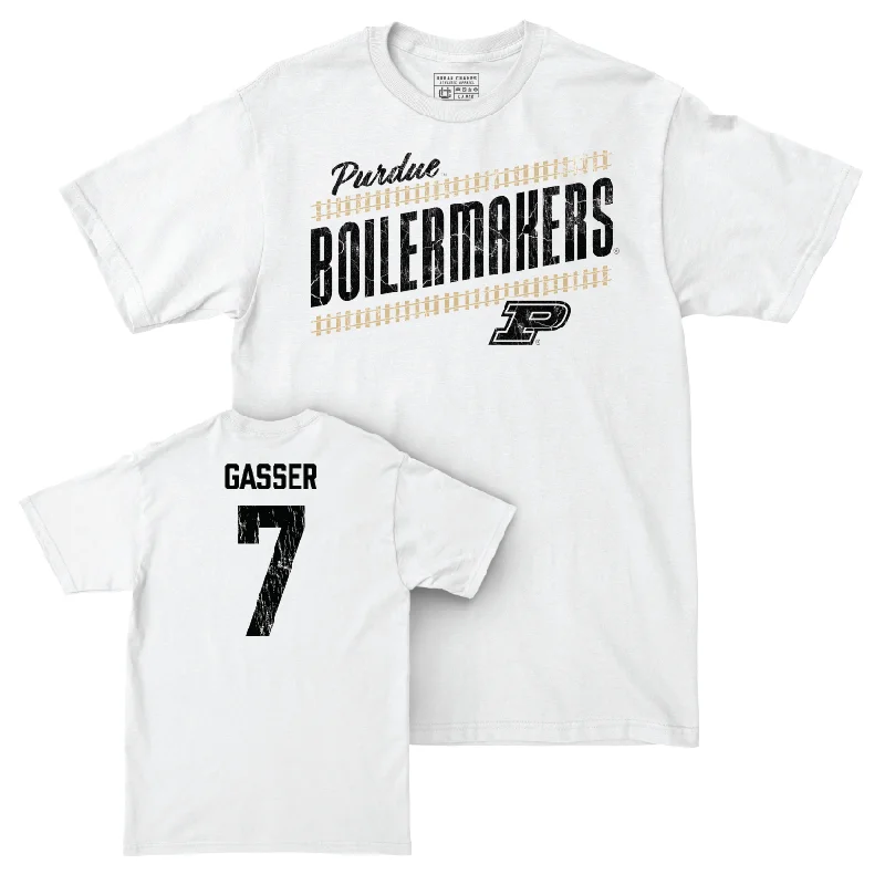 T-Shirt For Personalized Custom Team Orders-Baseball White Slant Comfort Colors Tee  - Camden Gasser