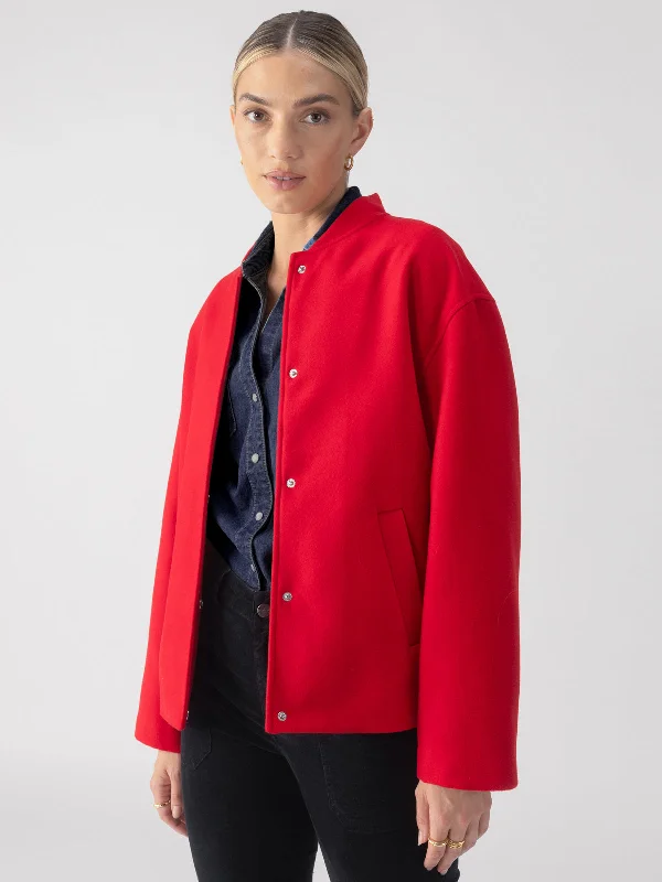 Jackets For Custom Player Portraits-Modern Bomber Jacket Mars Red