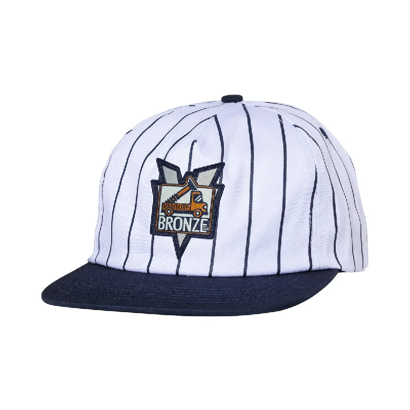 Hat For Group Sports Fan Orders-Venture x Bronze 56k Snapback Hat - White Navy