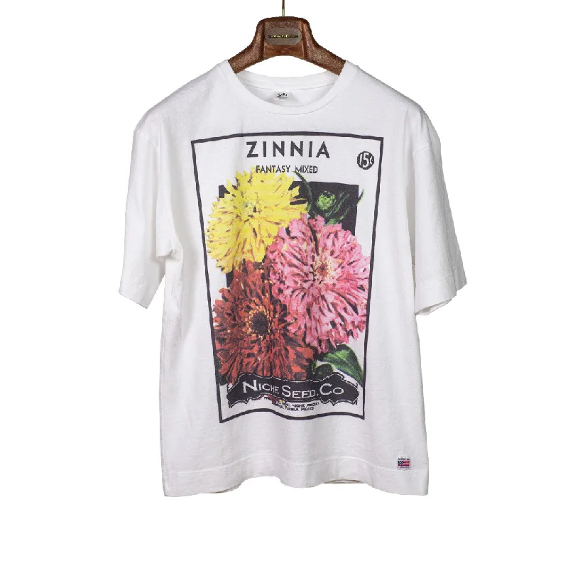 T-Shirt With Custom Patch Designs-Zinnia flower seeds t-shirt