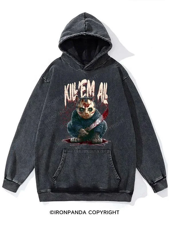 Hoodie For College Customization-Kill'em All Washed Gym Hoodie