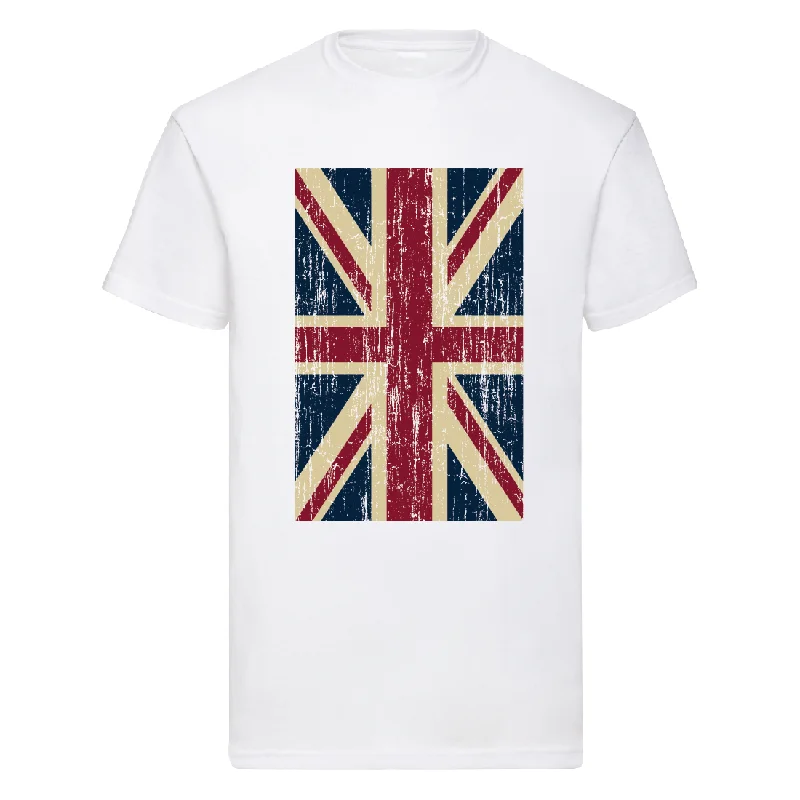 T-Shirt For Custom School Spirit Gear-Adult Unisex Distressed Union Flag GREAT BRITAIN T-Shirt