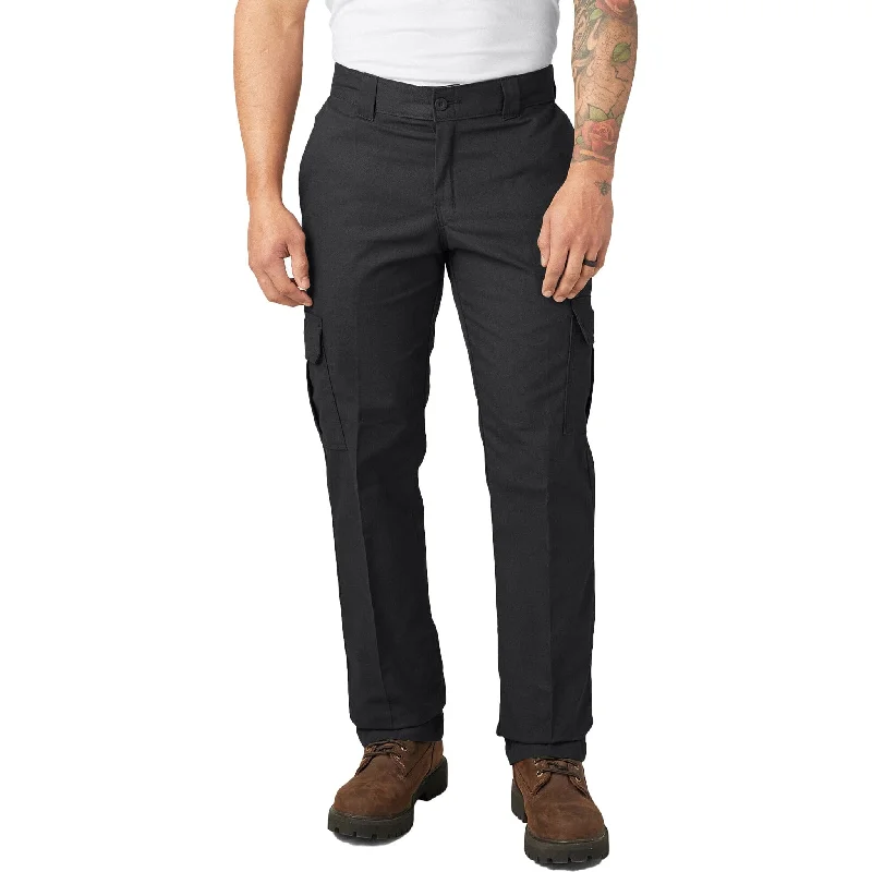 Pants For Softball And Baseball Teams-Dickies 595 Flex Regular Fit Cargo Pant Black