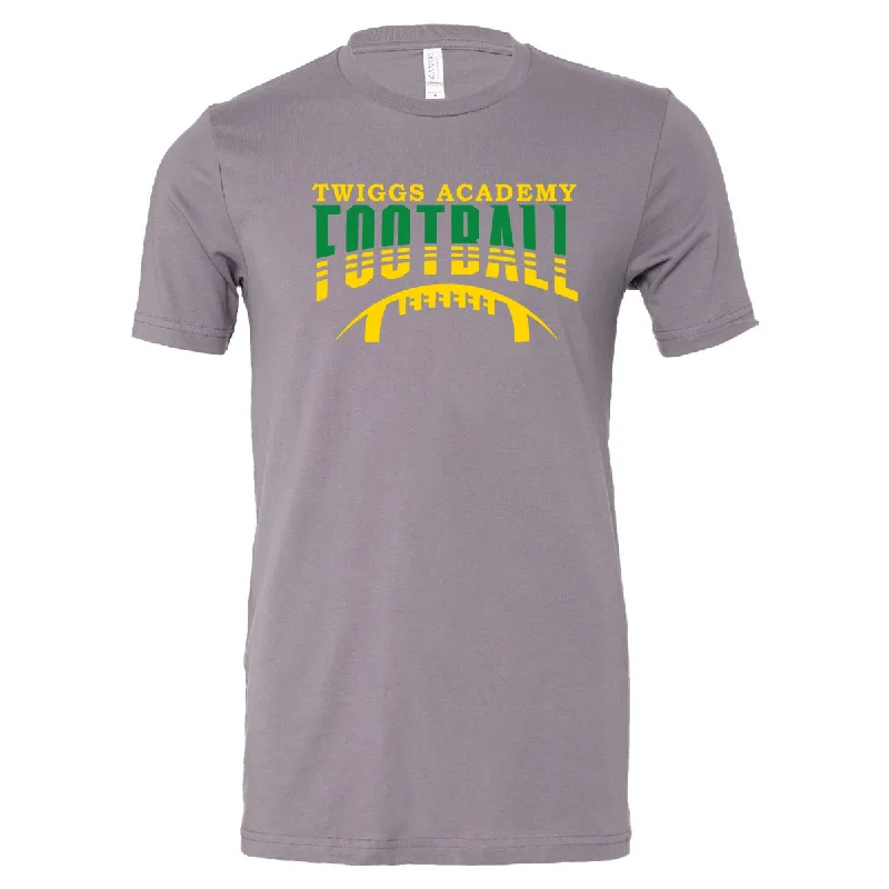 T-Shirt For College Merchandise Sales-Twiggs Academy - Twiggs Academy Football Sliced Letters - Storm (Tee/Drifit/Hoodie/Sweatshirt)