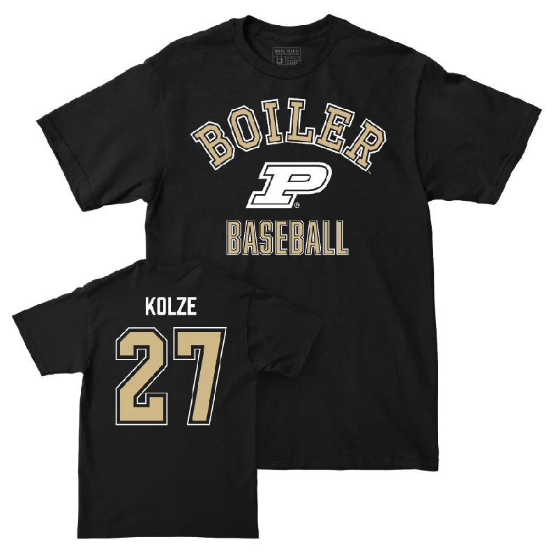 T-Shirt For School Fan Orders-Baseball Black Classic Tee     - Nick Kolze