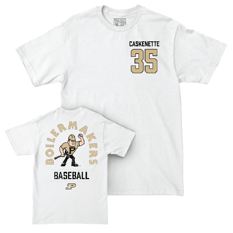 T-Shirt For Kids-Baseball White Mascot Comfort Colors Tee - Connor Caskenette | #35