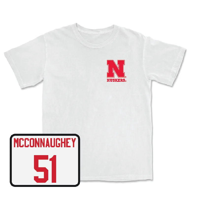 T-Shirt For Game Day Supporter Gear-Baseball White Comfort Colors Tee - Mason McConnaughey