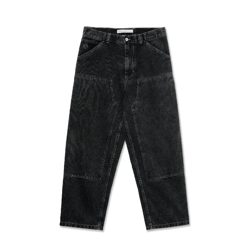 Pants For Player Customization-POLAR SKATE CO. - "BIG BOY" WORK KNEE PANTS (SILVER BLACK)