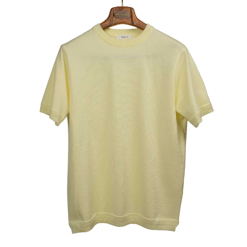 T-Shirt For Group Custom Orders-Short sleeve knit t-shirt in lemon cream