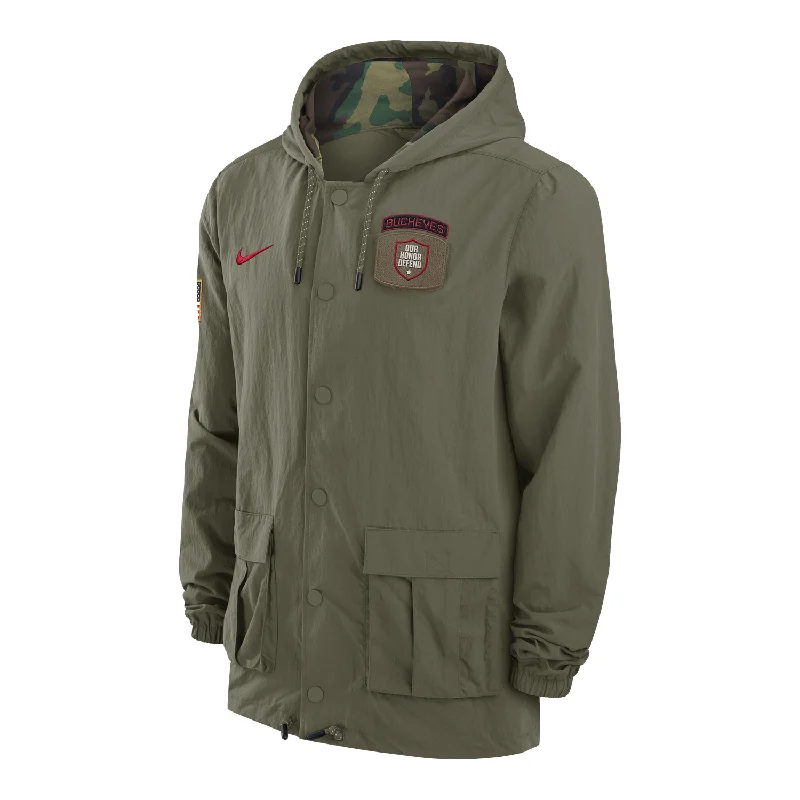 Jackets For School Fundraisers-Ohio State Buckeyes Nike Military Green Jacket