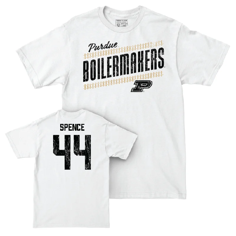 T-Shirt For Team Event Custom Orders-Baseball White Slant Comfort Colors Tee   - Keenan Spence