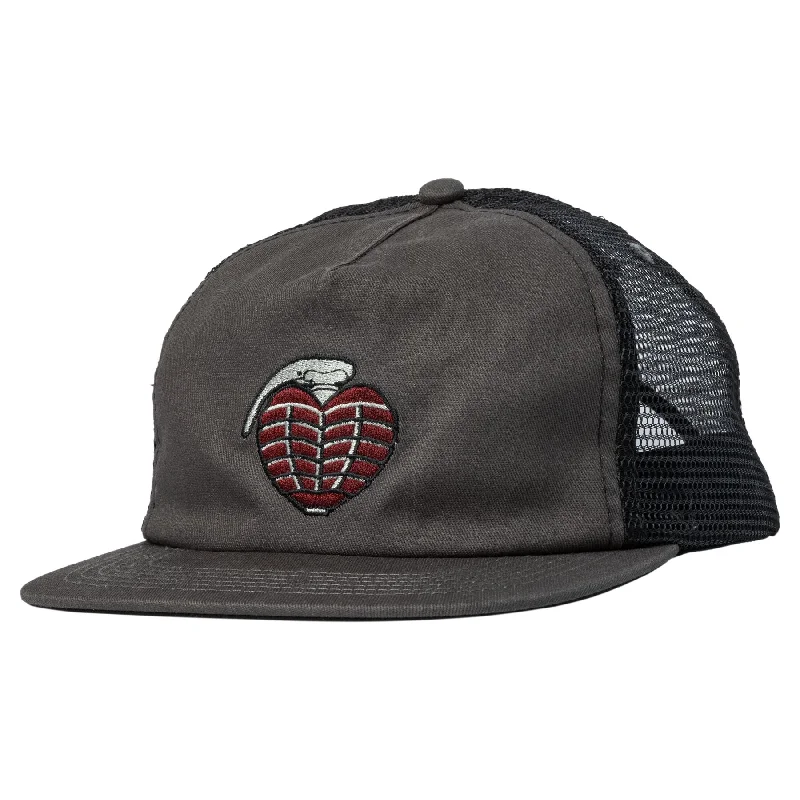 Hat For Tournament Teams-THUNDER TRUCKS - "OG GRENADE" SNAPBACK HAT (GREY/MAROON)