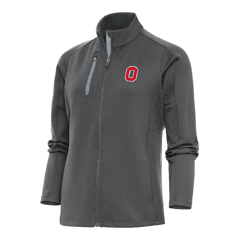 Jackets For Custom Alumni Gear-Ladies Ohio State Buckeyes Full Zip Generation Gray Jacket