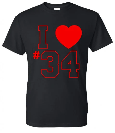 T-Shirt For Event Customization-I LOVE # - FOOTBALL