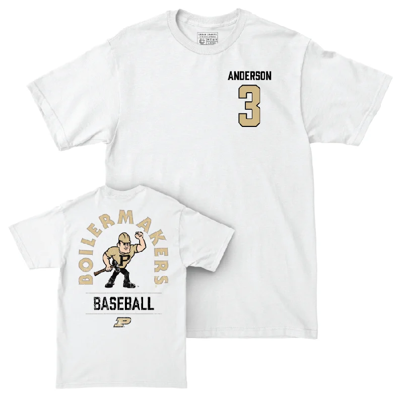 T-Shirt For Team Spirit Merchandise-Baseball White Mascot Comfort Colors Tee     - Eli Anderson