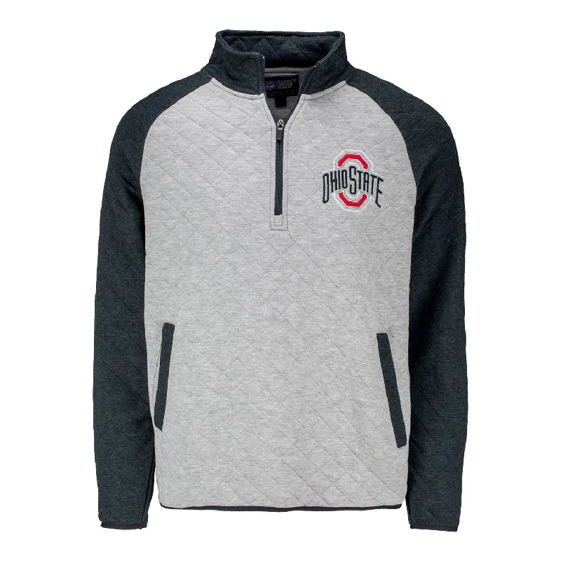 Jackets For Personalized Tournament Gear-Ohio State Buckeyes G III Slugger Quilted 1/4 Zip Jacket