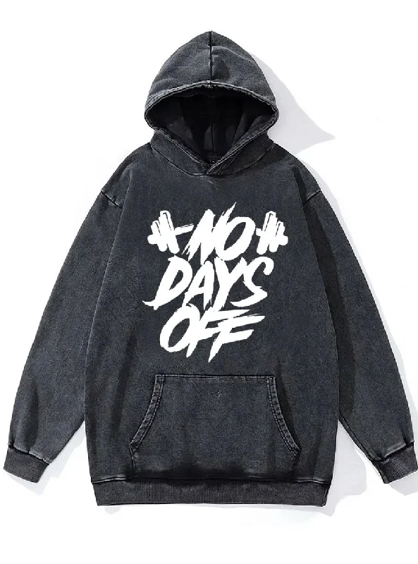 Hoodie With Custom Team Names-NO DAYS OFF Washed Gym Hoodie