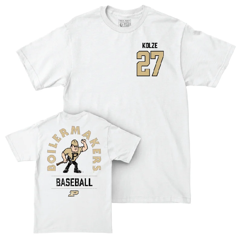 T-Shirt For Personalized Fan Apparel-Baseball White Mascot Comfort Colors Tee     - Nick Kolze