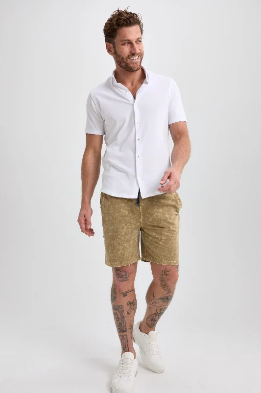 Shorts For Fan Apparel Customization-Olive Acid-Washed Short