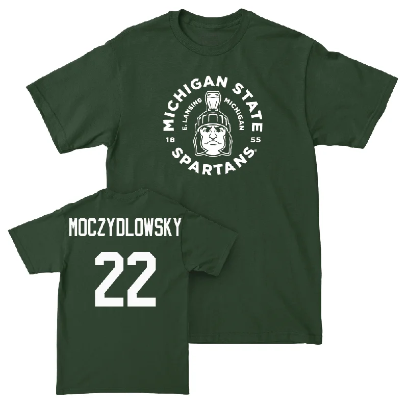 T-Shirt With Custom Fan Graphics-Green Baseball East Lansing Tee   - Gavin Moczydlowsky