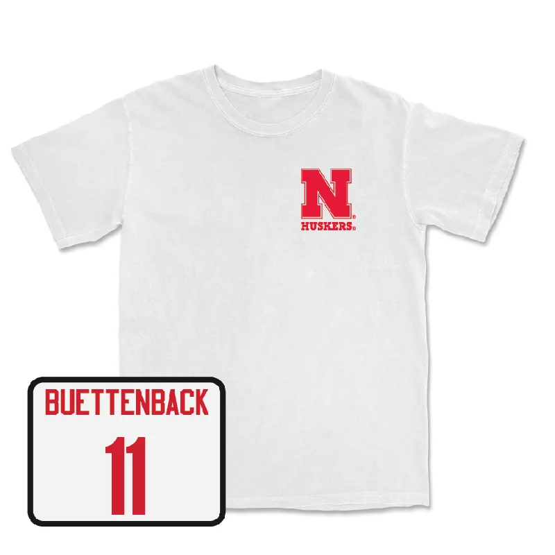 T-Shirt For Tournament Fan Gear-Baseball White Comfort Colors Tee - Max Buettenback