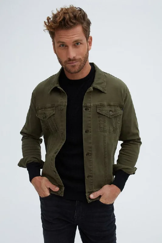 Jackets For Team Apparel-Olive Trucker Jacket