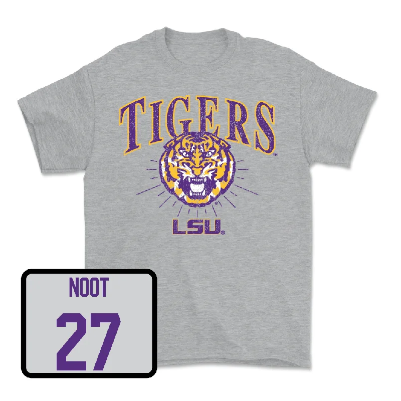 T-Shirt For Tournament Fan Gear-Baseball Sport Grey Tigers Tee - Jaden Noot